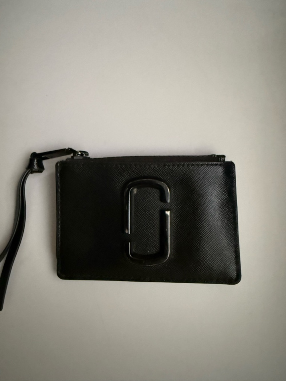 Marc Jacobs Black Leather Key & Card Holder Wristlet
